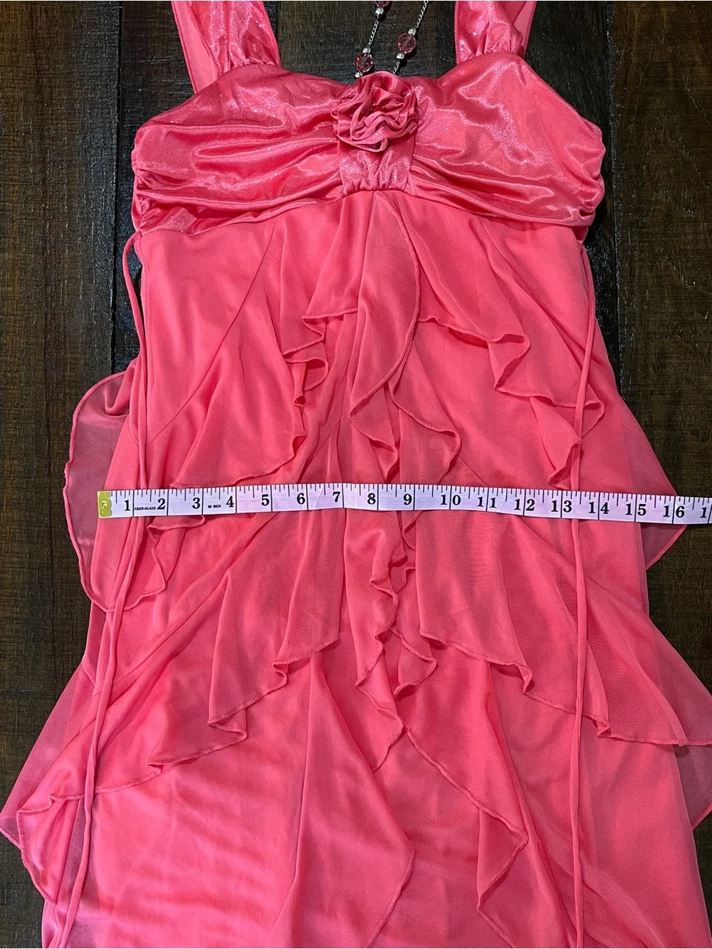 My Michelle Coral-Pink Beaded Halter Dress